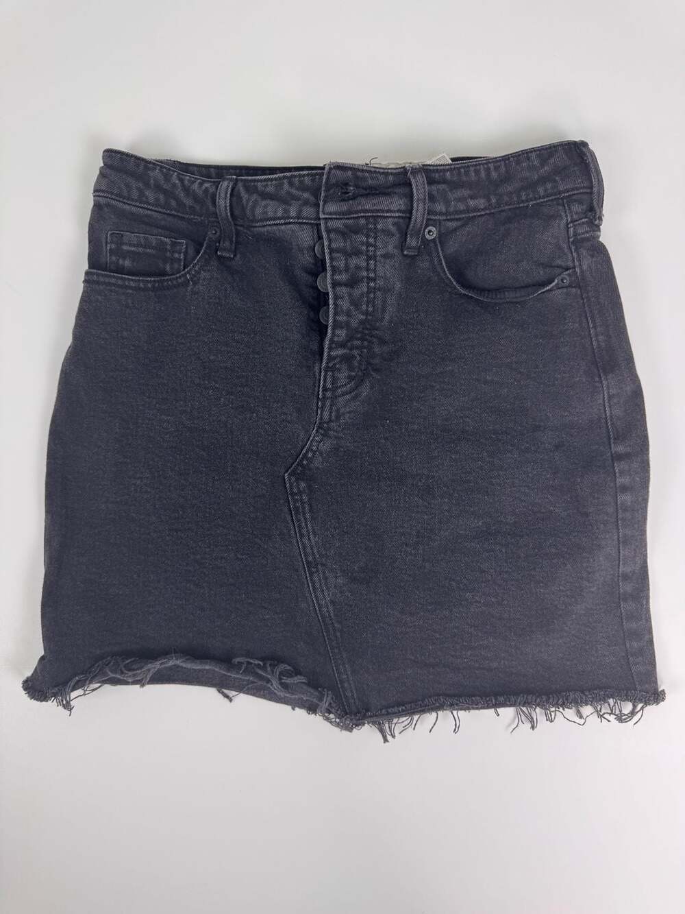 Old Navy High-Rise Secret-Smooth Pockets Black Denim Mini Skirt Size 6